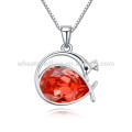 Fashion Swan Crystal Silver Plating Pendant Necklace